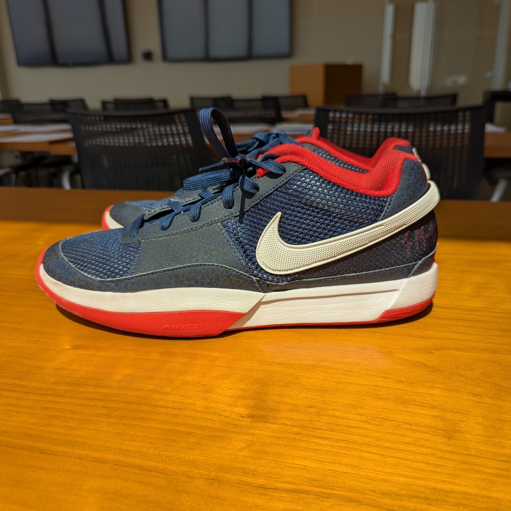 Nike Ja 1 Navy Blue White and Red Sneakers